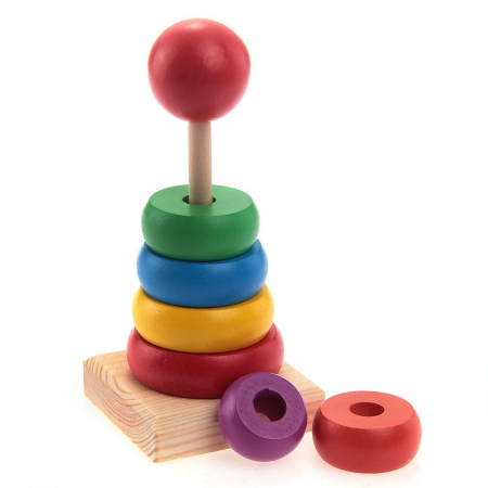 Jucarie Din Lemn Turnul Curcubeu cu 7 piese, 881 [7]