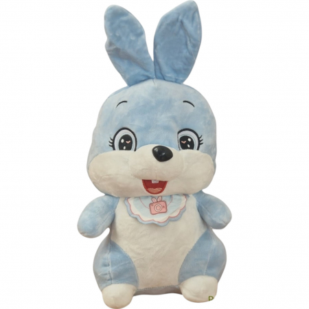 Jucarie din plus Iepurasul cu bavetica, 30 cm, bleu [2]
