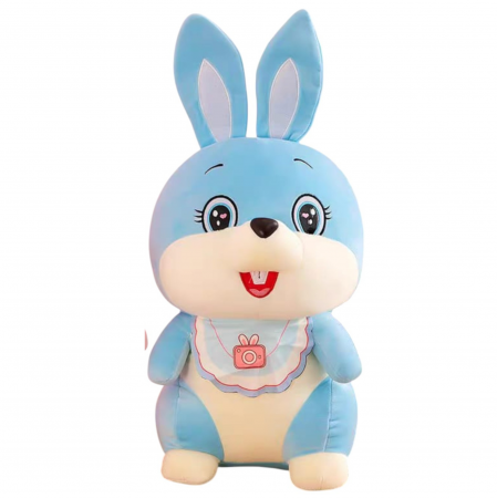 Jucarie din plus Iepurasul cu bavetica, 30 cm, bleu [3]