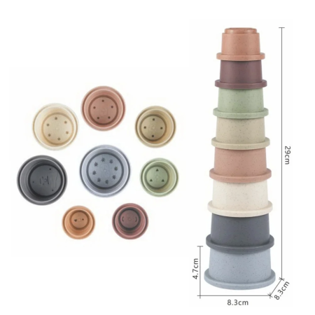 Jucarie Educativa din compozit Stacking House Casuta Si Pahare Stivuibile [3]