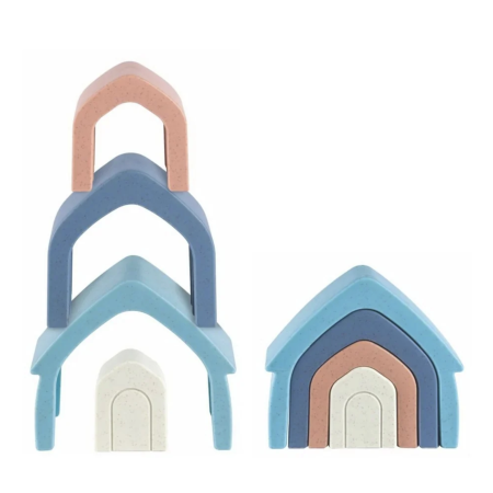Jucarie Educativa din compozit Stacking House Casuta Si Pahare Stivuibile [4]