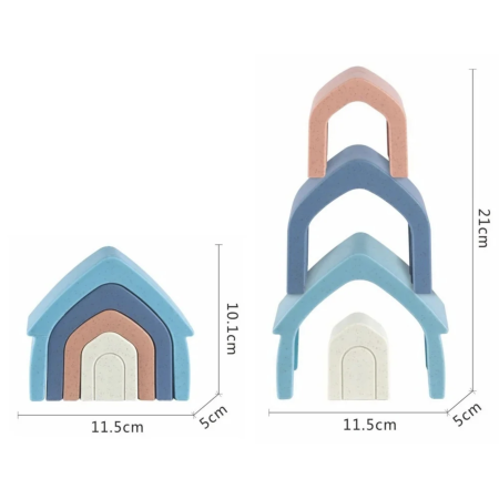 Jucarie Educativa din compozit Stacking House Casuta Si Pahare Stivuibile [5]