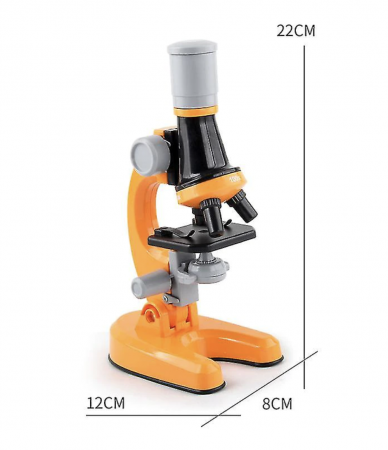 Jocuri experimente pentru copii | Jocuri stiintifice - Jucarie educativa STEM Microscop pentru micii cercetatori stiintifici, portocaliu