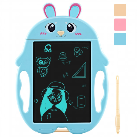 Laptop-uri si tablete grafice copii - Jucarie educativa Tableta grafica electronica LCD, 9 inch, iepuras