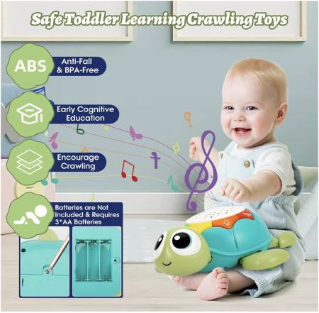 Jucarie interactiva bebelusi 5 in 1 – Testoasa muzicala cu lumini, proiectie si telecomanda [7]