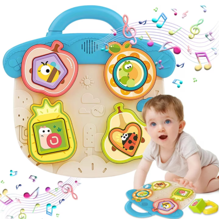 Jucarii pentru bebe - Jucarie interactiva bebelusi – Panou Interactiv Baby BusyBoard, bleu, 18 luni+