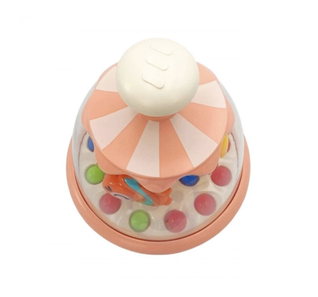 Jucarii pentru bebe - Jucarie interactiva bebelusi Caruselul Rotativ al Pestisorilor, 15x15x20 cm, roz