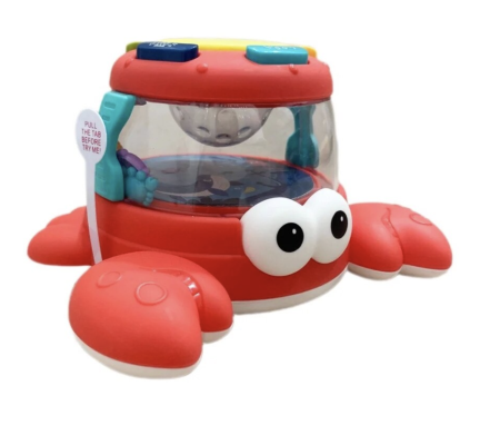 Jocuri si Jucarii - Jucarie interactiva bebelusi Crabul magic, cu lumini si sunete, 18 luni+