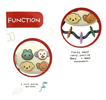 Jucarie interactiva bebelusi, cu muzica, lumini si parti moi de dentitie, bomboana roz [8]