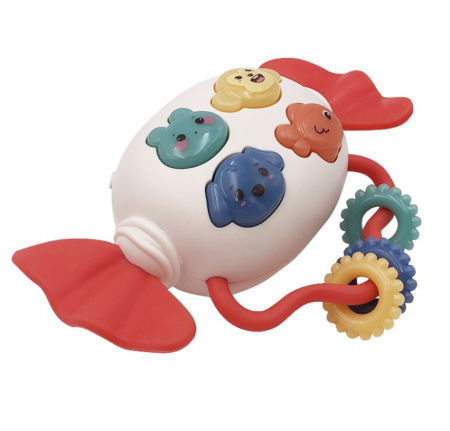 Jucarie interactiva bebelusi, cu muzica, lumini si parti moi de dentitie, bomboana roz [2]