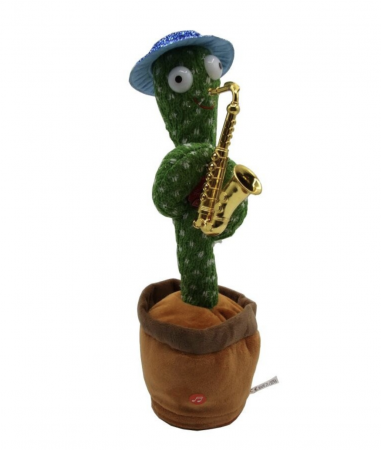 Jucarie interactiva Cactusul dansator cu trompeta - danseaza, canta, imita, repeta din material textil [3]