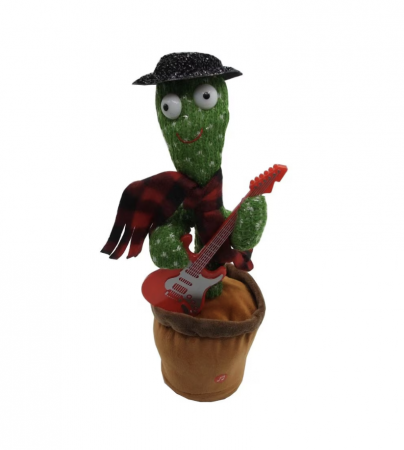 Jucarie interactiva Cactusul dansator cu chitara - danseaza, canta, imita, repeta din material textil [3]