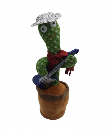 Jucarie interactiva Cactusul dansator cu chitara - danseaza, canta, imita, repeta din material textil [4]