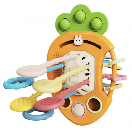 Jocuri si Jucarii - Jucarie interactiva cu 6 activitati pentru bebelusi, Busy Cube - Morcov