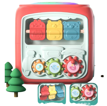 Cub Interactiv 6 in 1, cu Toba Muzicala Multifunctionala, roz [4]