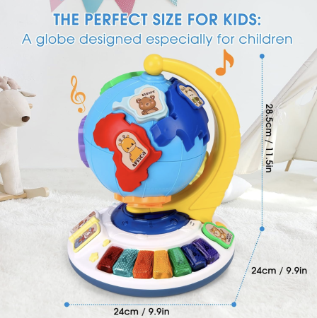 Jucarie interactiva Globul Pamantesc cu sunete, lumini, puzzle si pian educativ [8]