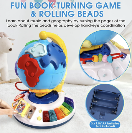 Jucarie interactiva Globul Pamantesc cu sunete, lumini, puzzle si pian educativ [6]