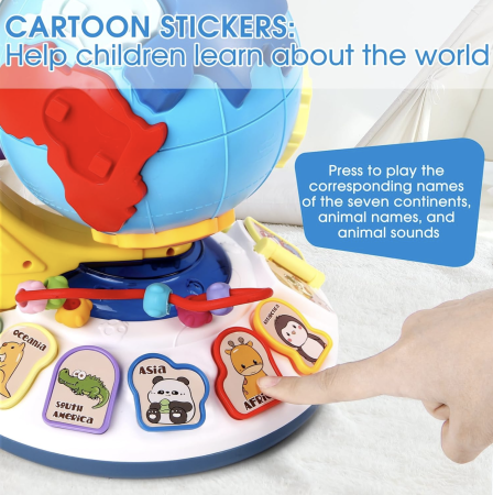 Jucarie interactiva Globul Pamantesc cu sunete, lumini, puzzle si pian educativ [7]