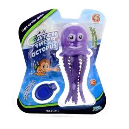 Jocuri si Jucarii - Jucarie interactiva luminoasa pentru copii Prinde Caracatita, 14 cm, +6 ani, mov