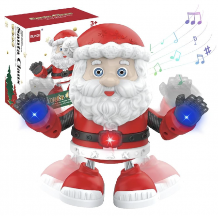 Jucarii interactive - Jucarie interactiva Mos Craciun canta si danseaza, cu lumini