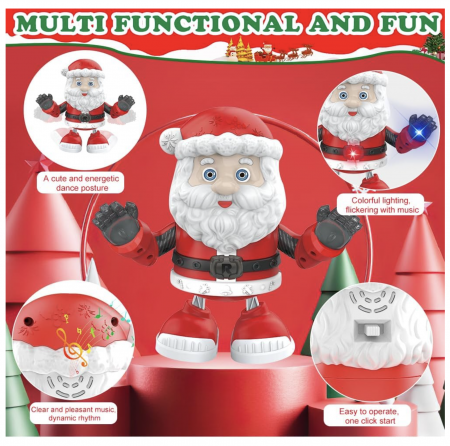 Jucarie interactiva Mos Craciun canta si danseaza, cu lumini [6]