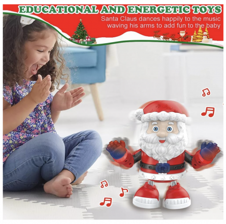 Jucarie interactiva Mos Craciun canta si danseaza, cu lumini [7]