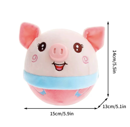 Jucarie interactiva porcusor din plus, 13 cm, cu sunete si functie de sarit, USB [4]