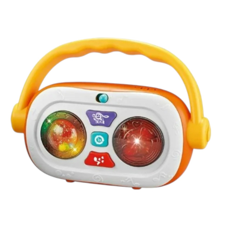 Jocuri si Jucarii - Jucarie Interactiva Radio pentru Copii – cu Efecte Luminoase si Sonore, portocaliu