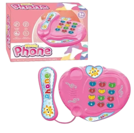 Jocuri si Jucarii - Jucarie interactiva Telefon cu sunete si lumini, roz