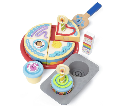 Set De Joaca Din Lemn Tort Aniversar Si Briose Cu Accesorii Decorare Blue's Clues 38 Piese 3 Ani [5]