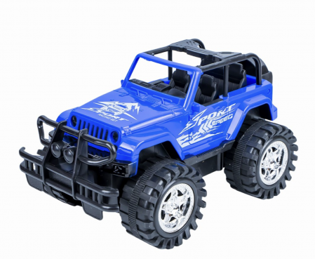 Jucarie masina de teren, Jeep mecanic, albastru [2]