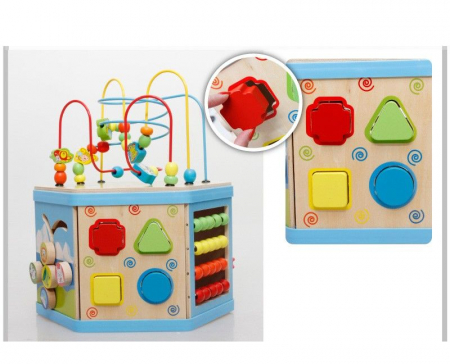 Jucarie Montessori 8 in 1 - Centru de activitati Hexagon [11]