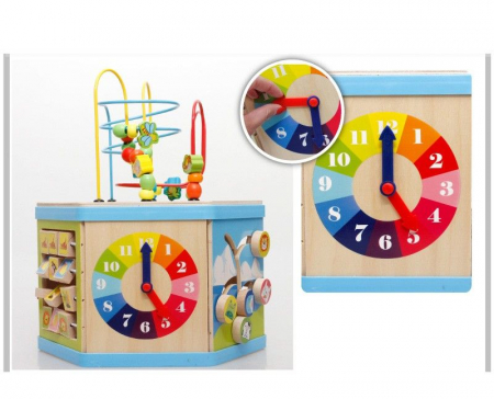 Jucarie Montessori 8 in 1 - Centru de activitati Hexagon [8]