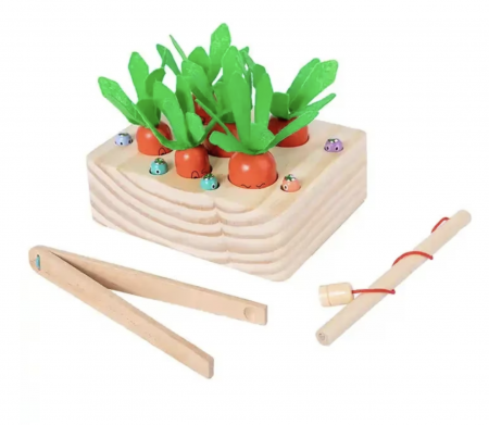 Jocuri si Jucarii - Jucarie Montessori Morcovi de sortare pe dimensiuni si de pescuit