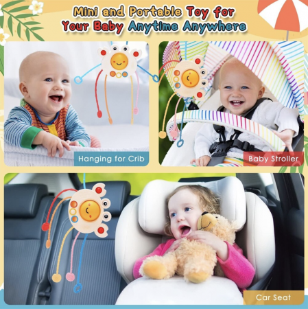 Jucarie Motrica si Senzoriala Bebelusi Trage Crabul de picioare - Crab Puller [3]