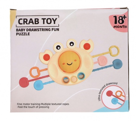 Jocuri si Jucarii - Jucarie Motrica si Senzoriala Bebelusi Trage Crabul de picioare - Crab Puller