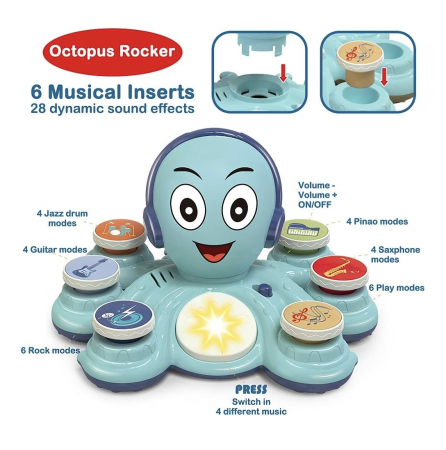 Jucarie Muzicala Interactiva 2 in 1 – Caracatita Albastra [4]