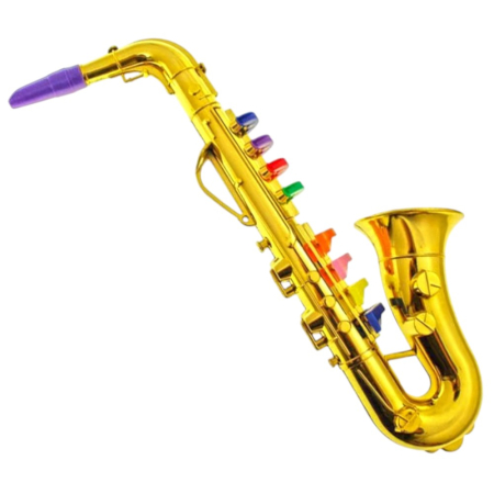 Jocuri si Jucarii - Jucarie muzicala Saxofon de suflat cu 8 clape, auriu