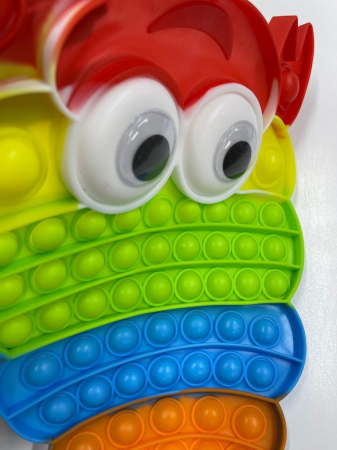Jucarie POP IT!, GIGANT antistres, din silicon, RAC cu ochi Rainbow, 33 cm [2]