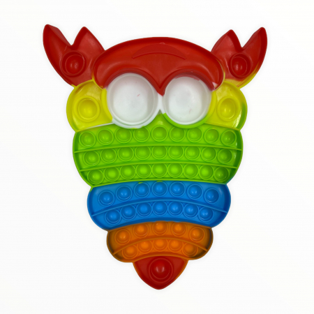 Jucarie POP IT!, GIGANT antistres, din silicon, RAC cu ochi Rainbow, 33 cm [3]