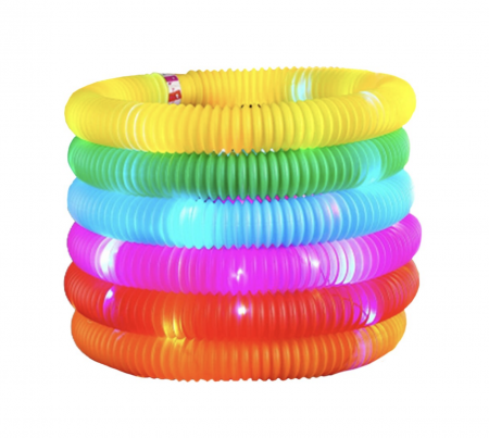 Jocuri si Jucarii - Jucarie senzoriala, antistres, 24 Pop Tubes cu lumini LED