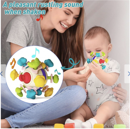 Jucarie senzoriala de dentitie Mingea Spatiala - Space Teether Ball [13]