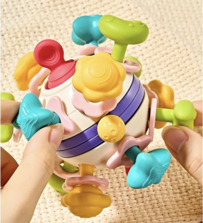 Jucarie senzoriala de dentitie Mingea Spatiala - Space Teether Ball [5]