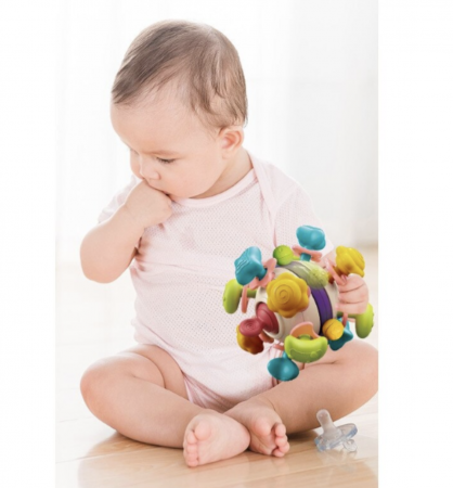 Jucarie senzoriala de dentitie Mingea Spatiala - Space Teether Ball [11]