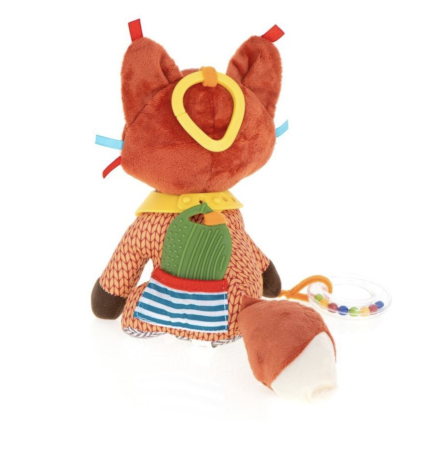 Jucarie senzoriala cu elemente zornaitoare si dentitie Vulpita, 6 luni+ [2]