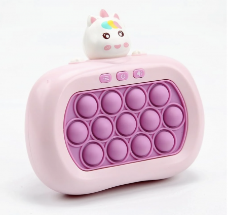 Jucarie senzoriala inteligenta Pop It cu lumini - Consola Interactiva Unicornul roz [2]
