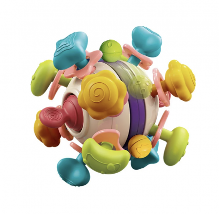 Jocuri si Jucarii - Jucarie senzoriala si dentitie pentru bebelusi Spatiul Cosmic - Ball Space Teether