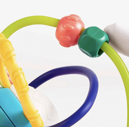 Jucarie senzoriala si dentitie pentru bebelusi Mingea cu inele - Teether Ball [4]