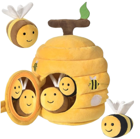 Jucarie senzoriala textila Stupul cu 5 albinute pentru bebelusi 6 luni+ [6]