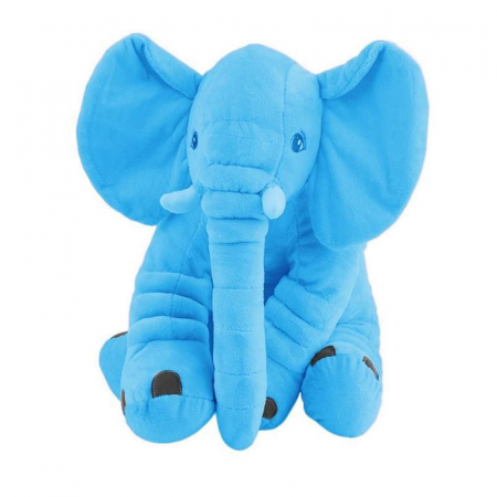 Jucarie si Perna cu Patura Din Plus Elefantul Puffy Bleu [5]